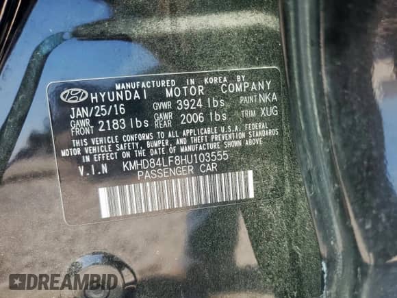 2017 Hyundai Elantra Value Edition z VIN KMHD84LF8HU103555, wystawiony jako Copart lot #86310355 z przebiegiem 150 888 mil mil oraz Szkoda całkowita • Salvage title. Historia ofert i sprzedaży dostępna na DreamBid. Obrazek 12.
