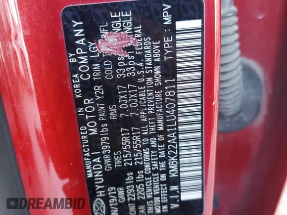 2020 Hyundai Kona SEL с VIN KM8K22AA1LU407811, выставлен на аукционе Copart как лот 81708525 с пробегом 48 792 миль миль и Списание • Salvage title. История ставок и продаж доступна на DreamBid. Изображение 12.