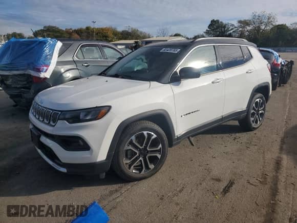 2022 Jeep Compass Limited with VIN 3C4NJDCB7NT214517, listed as a Copart auction lot 82420765 with 16,203 mi miles and Salvage title. Bid and sale history available at DreamBid. Image 1.