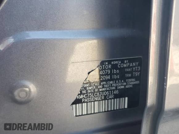 2018 Hyundai Ioniq SEL с VIN KMHC75LCXJU061146, выставлен на аукционе Copart как лот 90694685 с пробегом 145 196 миль миль и Чистый • Clean title. История ставок и продаж доступна на DreamBid. Изображение 12.