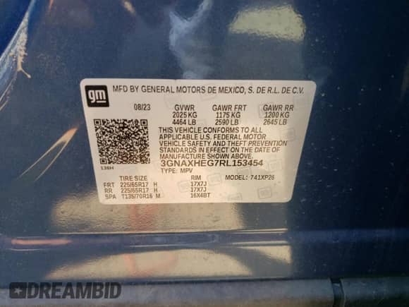 2024 Chevrolet Equinox LS с VIN 3GNAXHEG7RL153454, выставлен на аукционе Copart как лот 84202945 с пробегом 21 756 миль миль и Списание • Salvage title. История ставок и продаж доступна на DreamBid. Изображение 13.