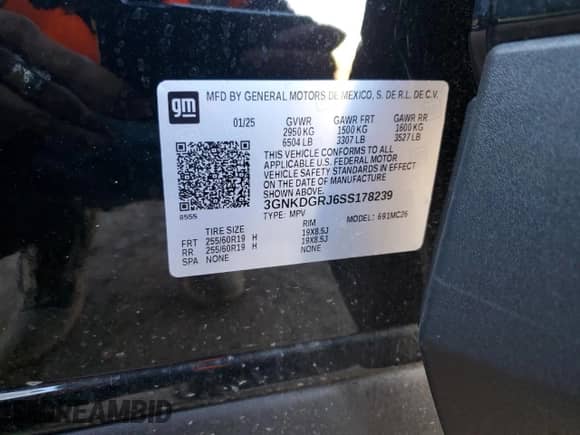 2025 Chevrolet Blazer EV AWD LT z VIN 3GNKDGRJ6SS178239, wystawiony jako Copart lot #71638355 z przebiegiem 8 031 mil mil oraz Szkoda całkowita • Salvage title. Historia ofert i sprzedaży dostępna na DreamBid. Obrazek 12.