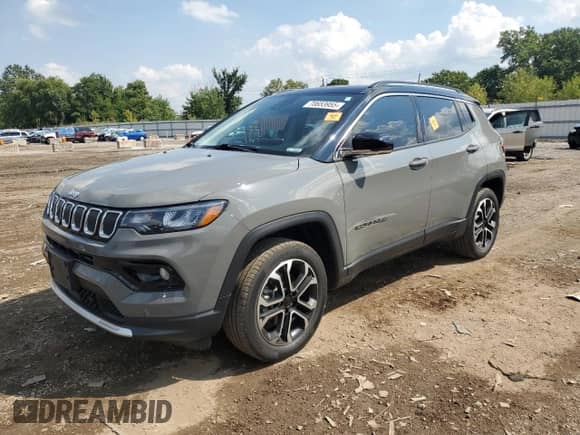 2022 Jeep Compass Limited с VIN 3C4NJDCB9NT102222, выставлен на аукционе Copart как лот 70653955 с пробегом 28 241 миль миль и Списание • Salvage title. История ставок и продаж доступна на DreamBid. Изображение 1.