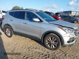 2018 Hyundai Santa Fe 2.0T with VIN 5XYZU4LA1JG516466, listed as a IAAI auction lot 42265607 with 110,655 mi miles and . Bid and sale history available at DreamBid. Image 1.