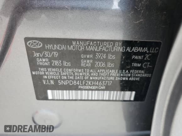 2019 Hyundai Elantra Value Edition с VIN 5NPD84LF2KH463717, выставлен на аукционе Copart как лот 90251145 с пробегом 95 320 миль миль и Чистый • Clean title. История ставок и продаж доступна на DreamBid. Изображение 12.