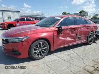 2022 Honda Accord EX-L z VIN 1HGCV1F58NA041339, wystawiony jako Copart lot #69610475 z przebiegiem 109 096 mil mil oraz Szkoda całkowita • Salvage title. Historia ofert i sprzedaży dostępna na DreamBid. Obrazek 1.