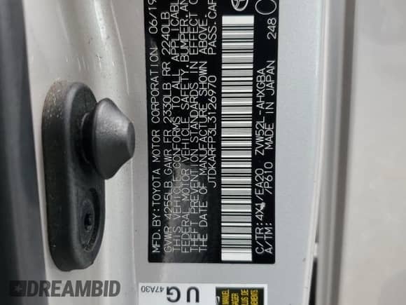 2020 Toyota Prius Limited with VIN JTDKARFP3L3126970, listed as a Copart auction lot 66099795 with 115,524 mi miles and Salvage title. Bid and sale history available at DreamBid. Image 12.