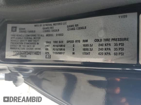 2010 Chevrolet Colorado 1LT with VIN 1GCESCDE5A8114831, listed as a Copart auction lot 69684014 with Not provided miles and Salvage title. Bid and sale history available at DreamBid. Image 12.