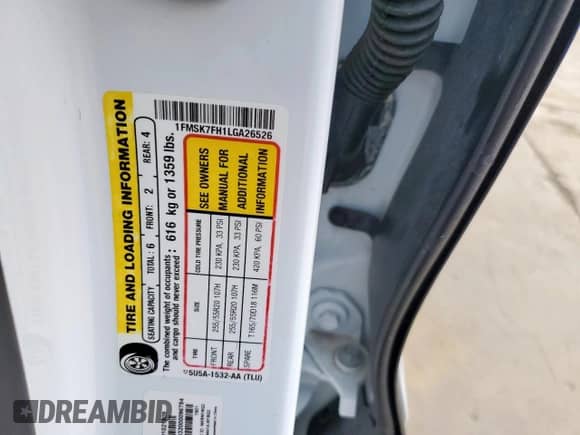 2020 Ford Explorer Limited с VIN 1FMSK7FH1LGA26526, выставлен на аукционе Copart как лот 64596695 с пробегом 117 455 миль миль и Чистый • Clean title. История ставок и продаж доступна на DreamBid. Изображение 13.