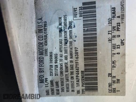 2000 Ford Mustang с VIN 1FAFP4447YF163897, выставлен на аукционе Copart как лот 91108345 с пробегом 120 765 миль миль и Чистый • Clean title. История ставок и продаж доступна на DreamBid. Изображение 10.