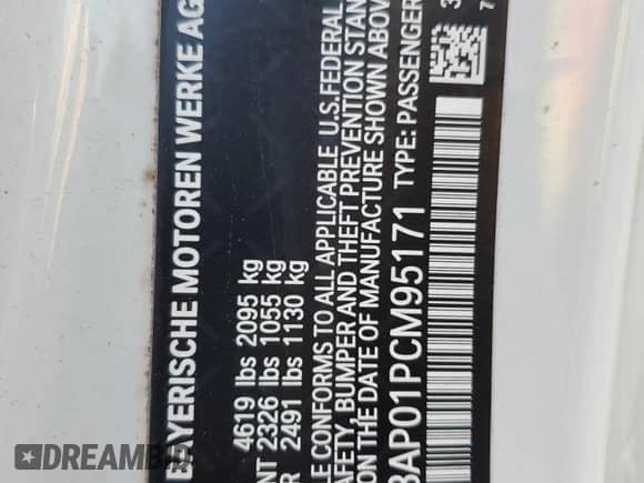 2023 BMW 4 Series 430i xDrive with VIN WBA73AP01PCM95171, listed as a Copart auction lot 83039954 with 22,881 mi miles and Salvage title. Bid and sale history available at DreamBid. Image 14.