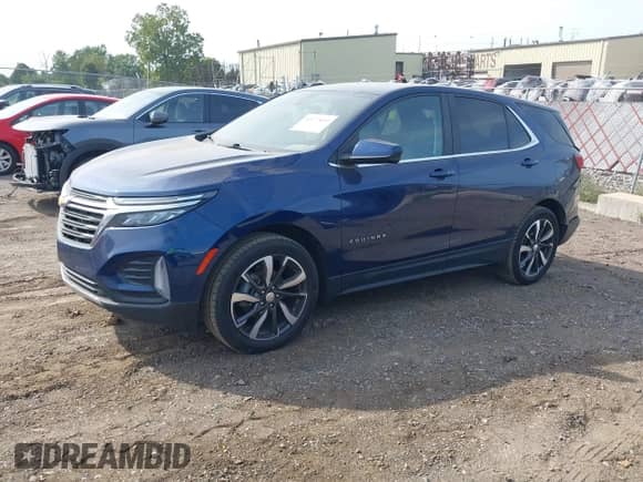 2022 Chevrolet Equinox LT with VIN 3GNAXKEV0NL170456, listed as a IAAI auction lot 43177655 with 57,085 mi miles and . Bid and sale history available at DreamBid. Image 2.