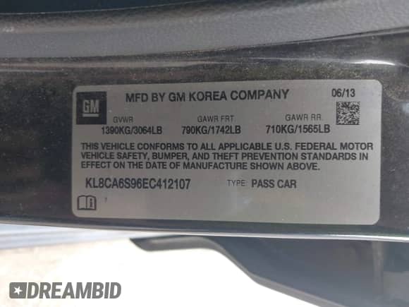 2014 Chevrolet Spark LS с VIN KL8CA6S96EC412107, выставлен на аукционе IAAI как лот 43191811 с пробегом 170 000 миль миль и . История ставок и продаж доступна на DreamBid. Изображение 9.