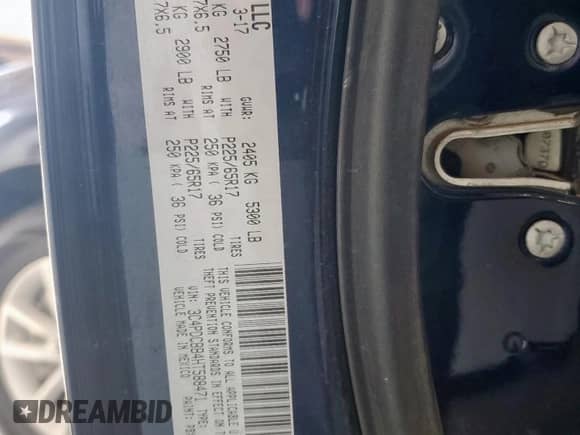 2017 Dodge Journey SXT with VIN 3C4PDCBB4HT588471, listed as a Copart auction lot 70646945 with 117,168 mi miles and Salvage title. Bid and sale history available at DreamBid. Image 13.