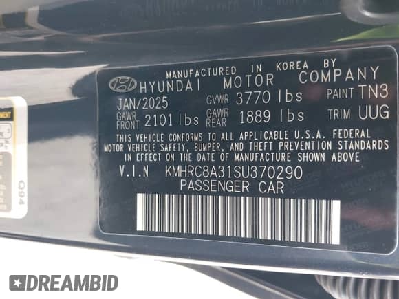 2025 Hyundai Venue SEL с VIN KMHRC8A31SU370290, выставлен на аукционе IAAI как лот 42699411 с пробегом 4 004 миль миль и . История ставок и продаж доступна на DreamBid. Изображение 9.