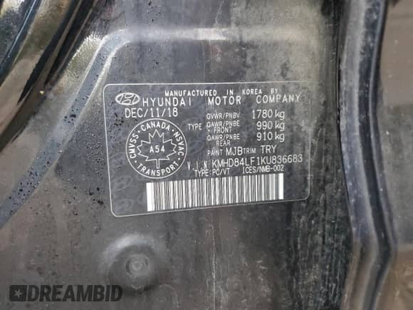 2019 Hyundai Elantra SEL с VIN KMHD84LF1KU836683, выставлен на аукционе Copart как лот 85279075 с пробегом 220 032 миль миль и Списание • Salvage title. История ставок и продаж доступна на DreamBid. Изображение 12.