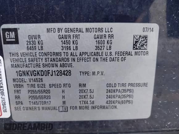 2015 Chevrolet Traverse LT с VIN 1GNKVGKD0FJ128428, выставлен на аукционе IAAI как лот 42743309 с пробегом 178 290 миль миль и . История ставок и продаж доступна на DreamBid. Изображение 9.
