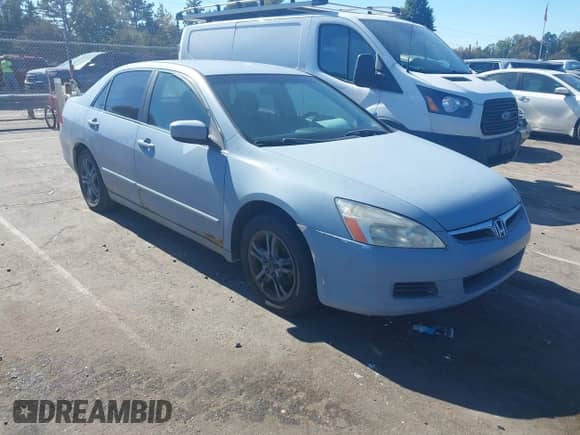 2007 Honda Accord LX SE with VIN JHMCM56387C018494, listed as a IAAI auction lot 43470647 with 180,285 mi miles and . Bid and sale history available at DreamBid. Image 1.