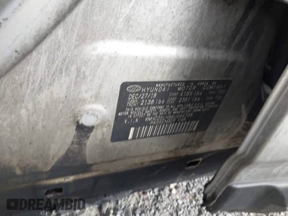 2019 Hyundai Ioniq Limited with VIN KMHC05LH5KU044708, listed as a IAAI auction lot 42174712 with Not provided miles and . Bid and sale history available at DreamBid. Image 8.