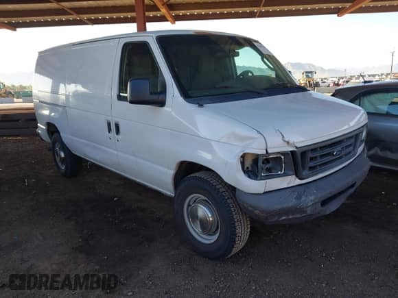 2003 Ford Econoline Cargo Commercial with VIN 1FTSE34L43HA23853, listed as a IAAI auction lot 43480589 with 143,062 mi miles and . Bid and sale history available at DreamBid. Image 1.