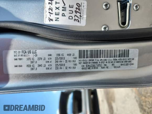 2020 Jeep Compass Limited with VIN 3C4NJCCB2LT187511, listed as a Copart auction lot 63769235 with 100,436 mi miles and Salvage title. Bid and sale history available at DreamBid. Image 13.