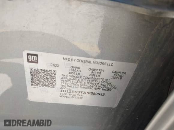 2023 Chevrolet Malibu LS с VIN 1G1ZB5ST2PF250622, выставлен на аукционе IAAI как лот 43068991 с пробегом 48 974 миль миль и . История ставок и продаж доступна на DreamBid. Изображение 9.