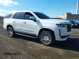 2021 Cadillac Escalade Premium Luxury with VIN 1GYS4BKLXMR394649, listed as a IAAI auction lot 41474731 with 85,268 mi miles and . Bid and sale history available at DreamBid. Image 1.