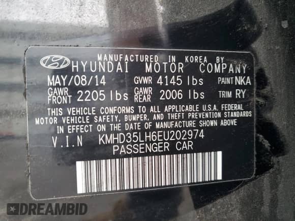 2014 Hyundai Elantra with VIN KMHD35LH6EU202974, listed as a Copart auction lot 82388215 with 110,066 mi miles and Salvage title. Bid and sale history available at DreamBid. Image 12.