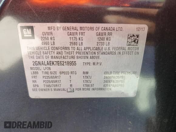 2014 Chevrolet Equinox LS с VIN 2GNALAEK7E6218955, выставлен на аукционе Copart как лот 89659935 с пробегом 135 878 миль миль и Чистый • Clean title. История ставок и продаж доступна на DreamBid. Изображение 13.