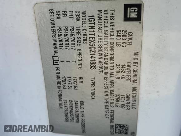 2012 GMC Sierra 1500 Work Truck z VIN 1GTN1TEX5CZ141883, wystawiony jako Copart lot #80545375 z przebiegiem 156 154 mil mil oraz Szkoda całkowita • Salvage title. Historia ofert i sprzedaży dostępna na DreamBid. Obrazek 12.