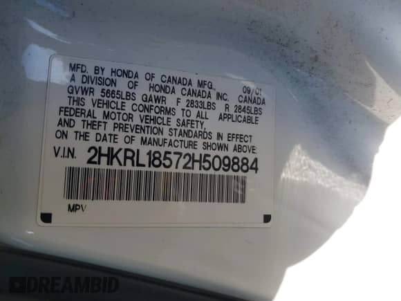 2002 Honda Odyssey LX с VIN 2HKRL18572H509884, выставлен на аукционе IAAI как лот 43385593 с пробегом 210 064 миль миль и . История ставок и продаж доступна на DreamBid. Изображение 9.