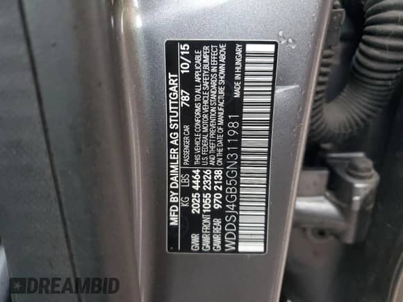 2016 Mercedes-Benz CLA 250 with VIN WDDSJ4GB5GN311981, listed as a Copart auction lot 81966184 with 101,538 mi miles and Salvage title. Bid and sale history available at DreamBid. Image 12.