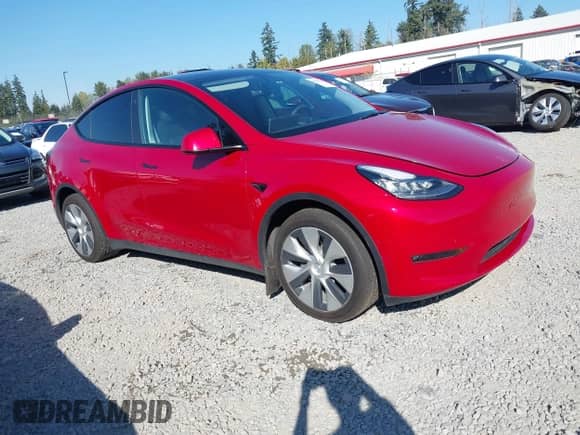 2021 Tesla Model Y Long Range with VIN 5YJYGDEE2MF287066, listed as a IAAI auction lot 43253104 with 38,884 mi miles and . Bid and sale history available at DreamBid. Image 1.