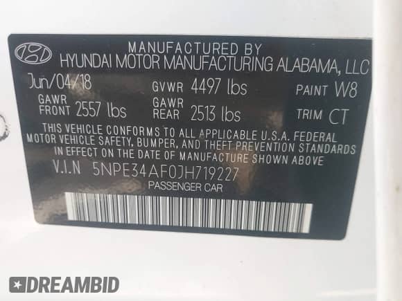 2018 Hyundai Sonata Limited с VIN 5NPE34AF0JH719227, выставлен на аукционе IAAI как лот 42801421 с пробегом 91 246 миль миль и . История ставок и продаж доступна на DreamBid. Изображение 9.