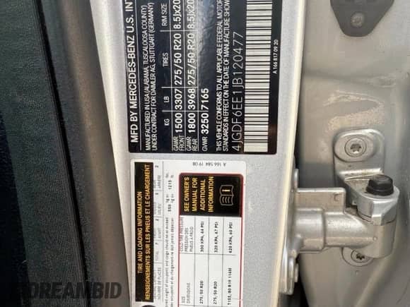 2018 Mercedes-Benz GLS 450 с VIN 4JGDF6EE1JB120477, выставлен на аукционе Copart как лот 90910565 с пробегом 68 523 миль миль и Чистый • Clean title. История ставок и продаж доступна на DreamBid. Изображение 10.