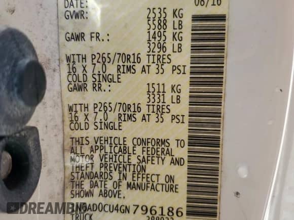 2016 Nissan Frontier SV z VIN 1N6AD0CU4GN796186, wystawiony jako Copart lot #82054365 z przebiegiem 82 785 mil mil oraz Szkoda całkowita • Salvage title. Historia ofert i sprzedaży dostępna na DreamBid. Obrazek 12.