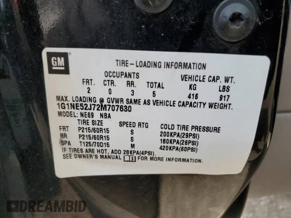 2002 Chevrolet Malibu LS с VIN 1G1NE52J72M707630, выставлен на аукционе Copart как лот 62958615 с пробегом 93 504 миль миль и Списание • Salvage title. История ставок и продаж доступна на DreamBid. Изображение 13.