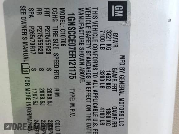 2014 Chevrolet Tahoe LTZ с VIN 1GNSCCE07ER121175, выставлен на аукционе Copart как лот 62642925 с пробегом Не указан миль и Списание • Salvage title. История ставок и продаж доступна на DreamBid. Изображение 14.