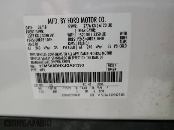 2018 Ford Explorer XLT z VIN 1FM5K8DHXJGA91393, wystawiony jako Copart lot #71910495 z przebiegiem 129 643 mil mil oraz Szkoda całkowita • Salvage title. Historia ofert i sprzedaży dostępna na DreamBid. Obrazek 13.