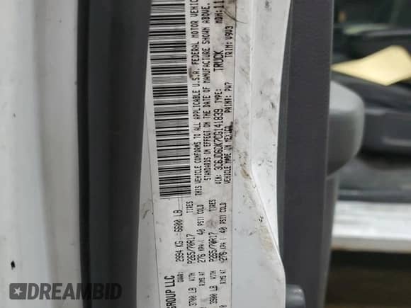 2012 Ram 1500 ST with VIN 3C6JD6DK7CG141839, listed as a Copart auction lot 84421655 with 34,886 mi miles and Clean title. Bid and sale history available at DreamBid. Image 12.