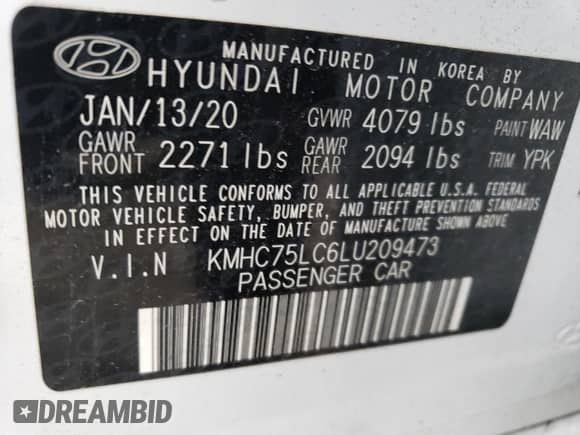 2020 Hyundai Ioniq SE с VIN KMHC75LC6LU209473, выставлен на аукционе Copart как лот 46260164 с пробегом 5 134 миль миль и . История ставок и продаж доступна на DreamBid. Изображение 13.