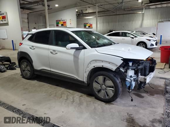 2021 Hyundai Kona Ultimate with VIN KM8K53AG2MU112641, listed as a Copart auction lot 69419175 with 41,435 mi miles and Salvage title. Bid and sale history available at DreamBid. Image 4.