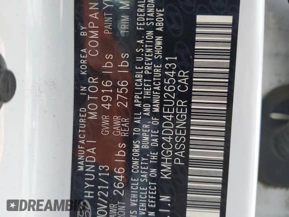 2014 Hyundai Genesis 3.8L z VIN KMHGC4DD4EU265431, wystawiony jako Copart lot #73805934 z przebiegiem 209 667 mil mil oraz Szkoda całkowita • Salvage title. Historia ofert i sprzedaży dostępna na DreamBid. Obrazek 12.