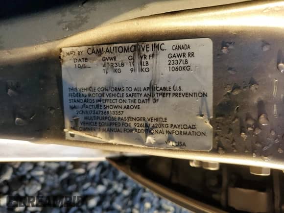 2003 Chevrolet Tracker ZR2 с VIN 2CNBJ734736913357, выставлен на аукционе Copart как лот 86546884 с пробегом Не указан миль и На запчасти • Non repairable. История ставок и продаж доступна на DreamBid. Изображение 14.