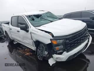 2025 Chevrolet Silverado 1500 Custom with VIN 1GCPKBEK2SZ116569, listed as a IAAI auction lot 42917243 with 28,853 mi miles and . Bid and sale history available at DreamBid. Image 1.