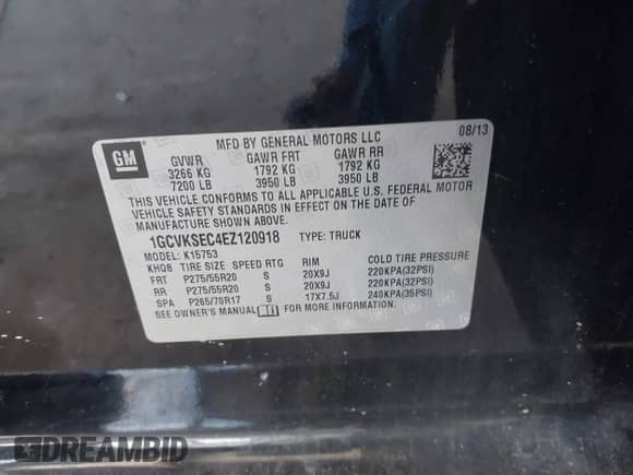 2014 Chevrolet Silverado 1500 LTZ z VIN 1GCVKSEC4EZ120918, wystawiony jako IAAI lot #42791870 z przebiegiem 175 849 mil mil oraz . Historia ofert i sprzedaży dostępna na DreamBid. Obrazek 9.