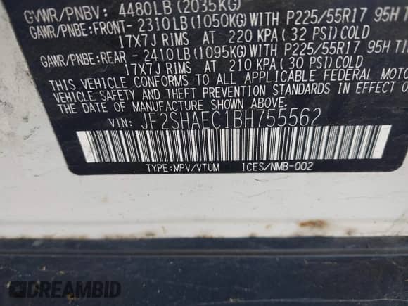 2011 Subaru Forester X Limited z VIN JF2SHAEC1BH755562, wystawiony jako IAAI lot #43359142 z przebiegiem 165 377 mil mil oraz . Historia ofert i sprzedaży dostępna na DreamBid. Obrazek 9.