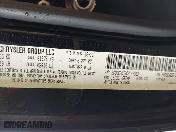 2012 Chrysler 300 C z VIN 2C3CCAKT0CH147523, wystawiony jako IAAI lot #43595165 z przebiegiem 160 218 mil mil oraz . Historia ofert i sprzedaży dostępna na DreamBid. Obrazek 9.
