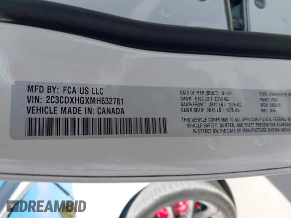 2021 Dodge Charger GT z VIN 2C3CDXHGXMH632781, wystawiony jako IAAI lot #43568284 z przebiegiem Nie podano mil oraz . Historia ofert i sprzedaży dostępna na DreamBid. Obrazek 9.