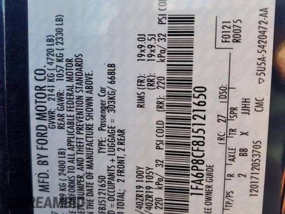 2018 Ford Mustang GT с VIN 1FA6P8CF8J5121650, выставлен на аукционе Copart как лот 87261255 с пробегом 36 024 миль миль и Списание • Salvage title. История ставок и продаж доступна на DreamBid. Изображение 13.